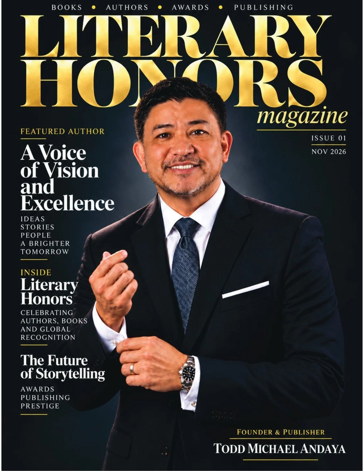 Literary Honors Magazine, November 2026 issue, front cover